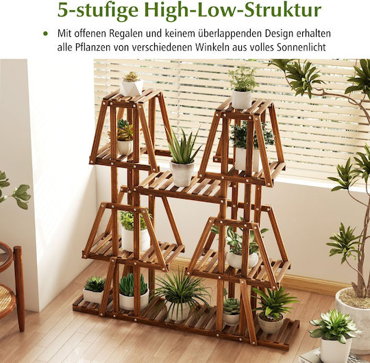 Costway Pot Rack Wooden Brown 113cmx27cmx114cmcm.