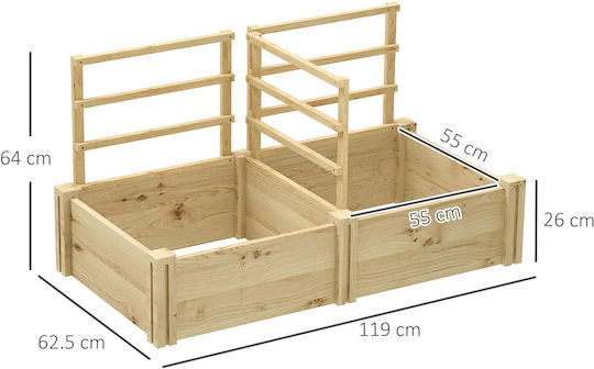 Outsunny Blumenkasten Hölzernes Wood 119x62.5x64cm.