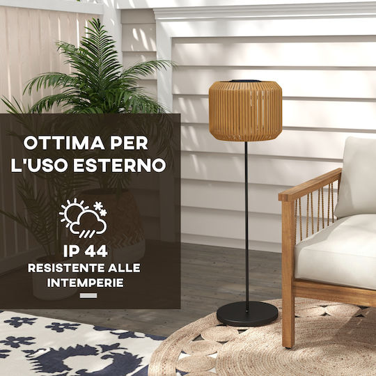 Outsunny Ηλιακό Φωτιστικό Δαπέδου 15lm Θερμό Λευκό με Φωτοκύτταρο IP44