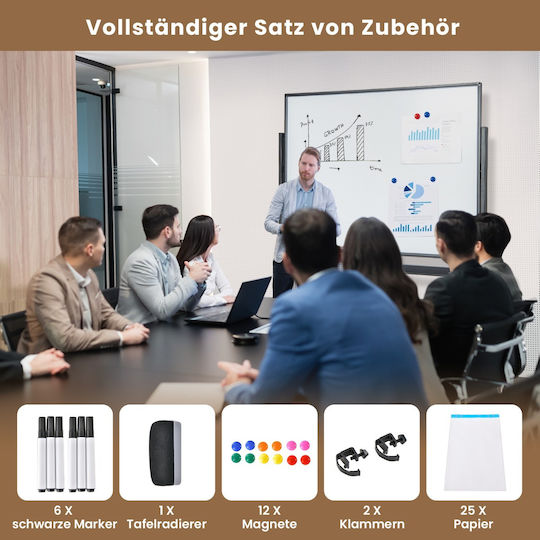 Costway Magnetic Wheeled Dry Erase Board 126x53.5cm