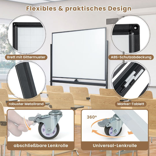 Costway Magnetic Wheeled Dry Erase Board 126x53.5cm
