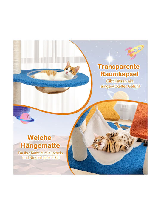 Costway Stâlp pentru zgâriat pisici Copaci pentru pisici Transparent 7 niveluri