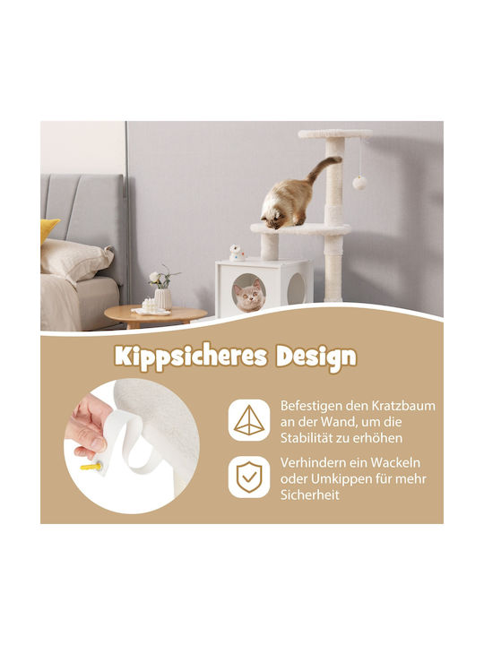 Costway Scratching Post Poles Beige Wall Mounted 77.5x49x77.5cm