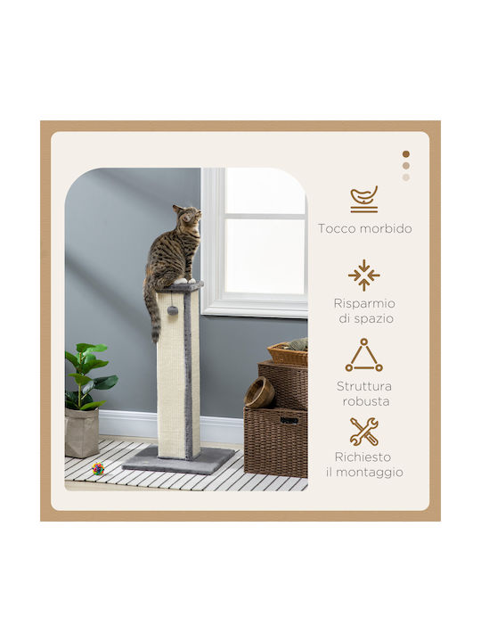 Pawhut Cats Scratching Post Poles Gray 41x41x81cm