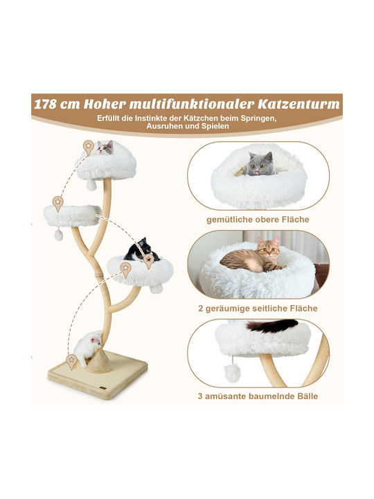 Costway Kratzbaum Katzenbäume Beige 59x59x178cm