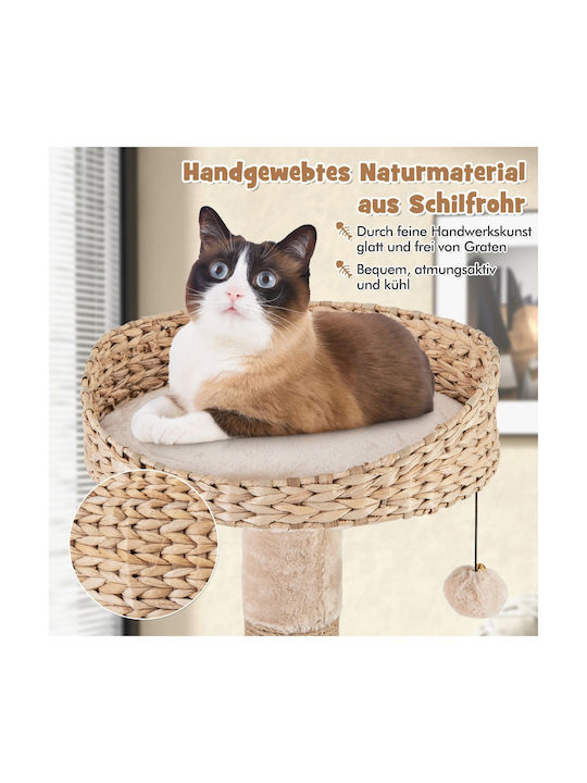 Costway Kratzbaum Katzenbäume Beige 6 Ebenen 58x58x164cm