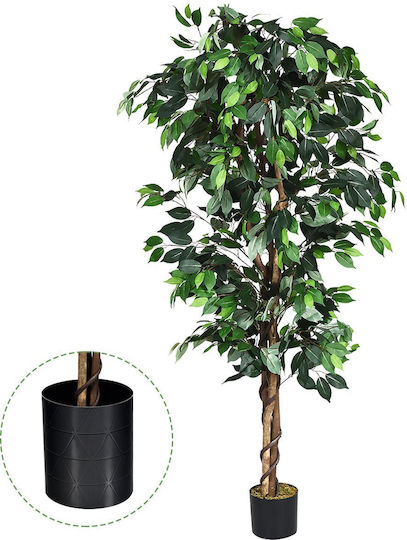 Costway Artificial Ficus Tree 180cm 1008 Leaves Realistic Design Hw65359