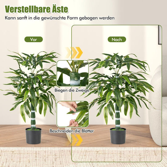 Costway Artificial Bamboo Plant Pot Realistic Appearance Durability Hz10280gn-2