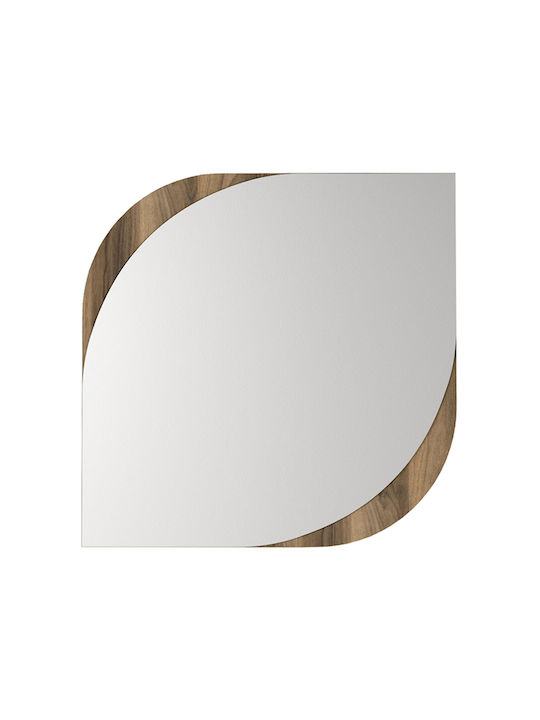 Megapap Lava Wall Mirror with Brown Wooden Frame 70x70cm 1pcs