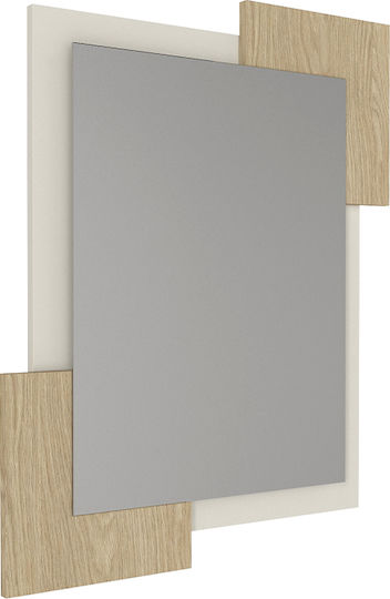 Megapap Oglindă de Perete cu Bej Ramă din Lemn 85x65cm 1buc