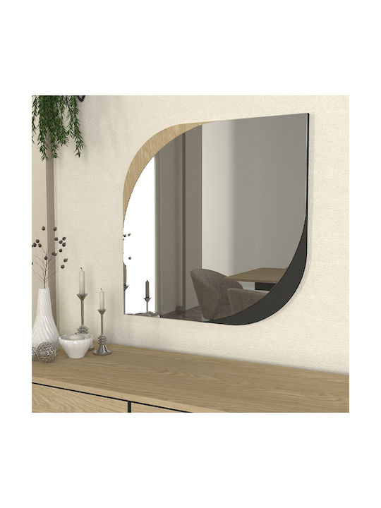 Megapap Lava Wall Mirror with Gray Wooden Frame 70x70cm 1pcs