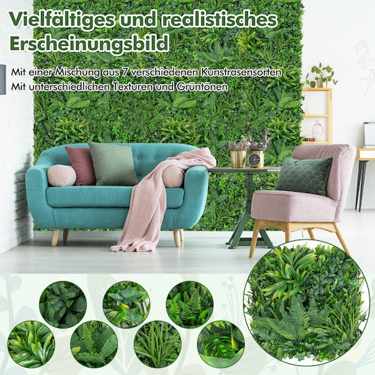 Costway Изкуствена панелна листва 50x50см