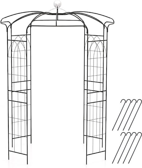 Costway Multifunktionaler Gartenpavillon Vogelkäfig-Form Haken Hängende Pflanzen Gt4147bk