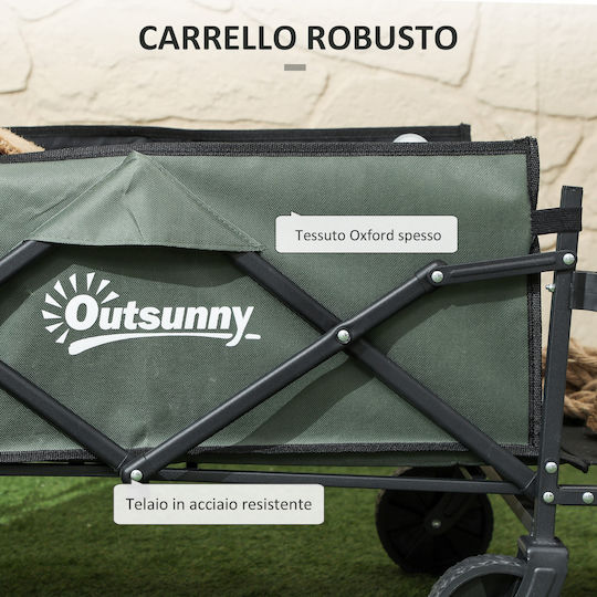 Foldable Garden Cart Metallic Four-wheel 95lt 21x48x78cm.