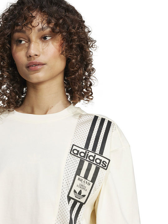 Originals Γυναικείο Oversized Crop T-shirt Μπεζ