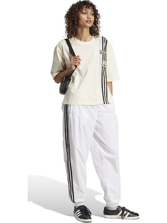 Originals Γυναικείο Oversized Crop T-shirt Μπεζ