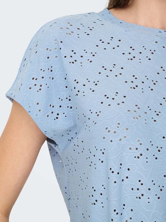 Life Women's Blouse Short Sleeve Light Blue