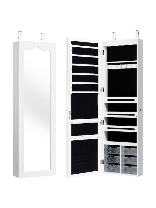 Costway Schmuckkästchen Hölzernes Weißes 36.5x11.5x120cm
