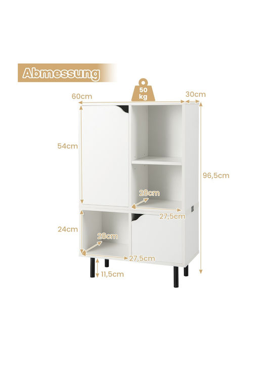 White Bookcase 60x30x96.5cm
