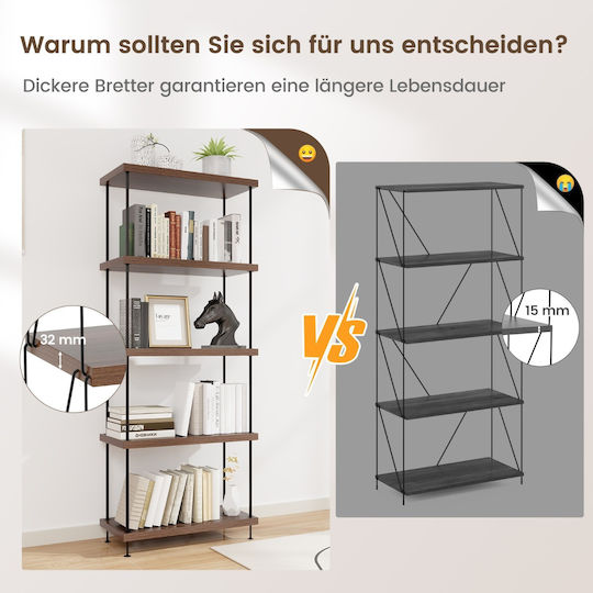 Industrial Bookcase 60x29.5x147cm