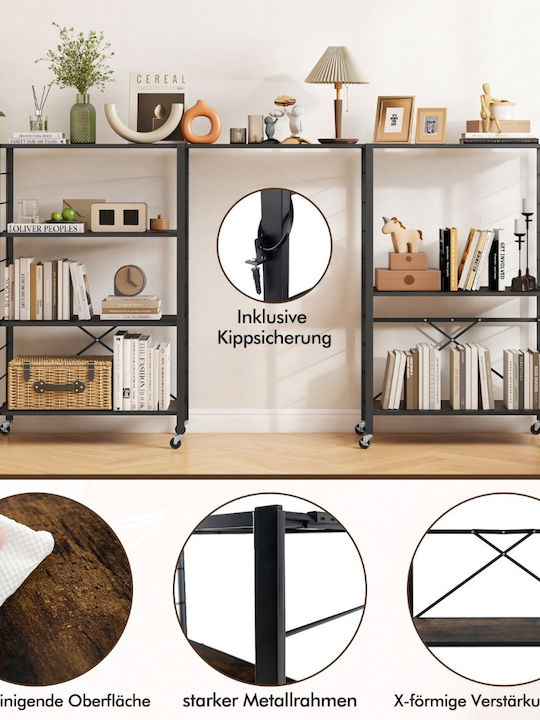 Costway Τρόλεϊ Κουζίνας Πλαστικό Μαύρο 76x36x122cm