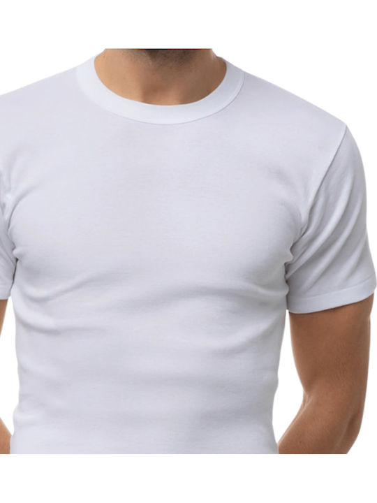 Men's Undershirt Short-sleeved in White Color