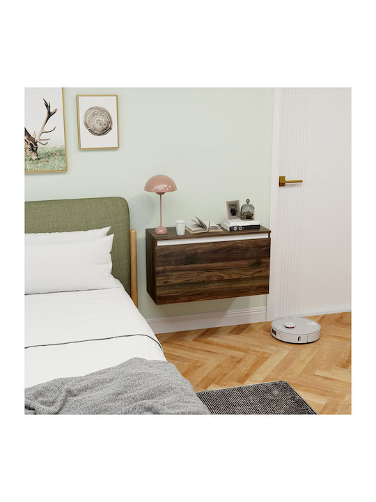 Wooden Bedside Table Brown 80x30x45cm