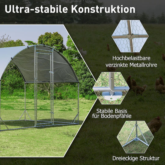 Costway Metallic Poultry Coop L2.8 x W1.9 x H1.9m