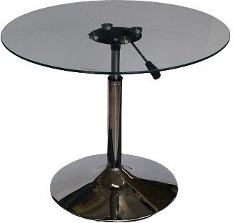 Round Side Table Metal Chrome M70xL70xH59cm