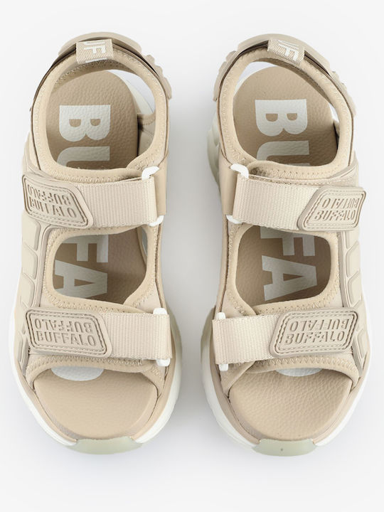 Binary Track Women's Flat Sandals Sporty in Beige Color