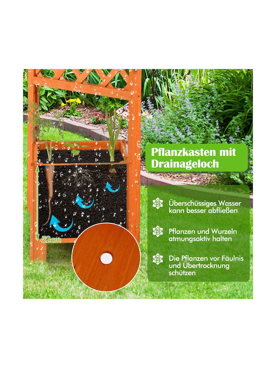 Costway Planter Box Wooden Orange 52cm.