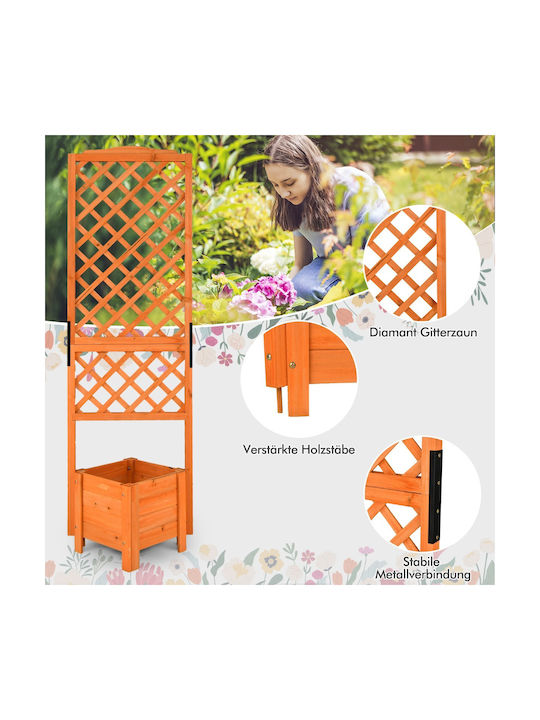 Costway Planter Box Wooden Orange 52cm.