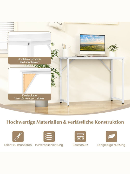 Computer Büro Holz Braun mit Metallbeinen 100x50x77cm