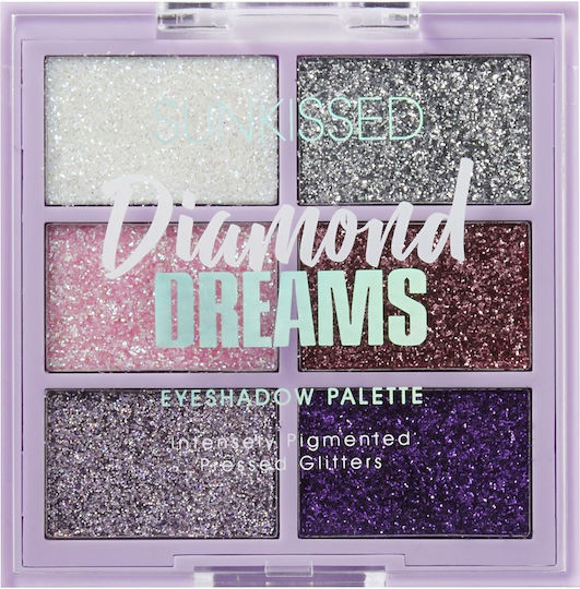 Sunkissed Glitter Eye Shadows Palette with Pressed Powder Eye Shadows 6.6g