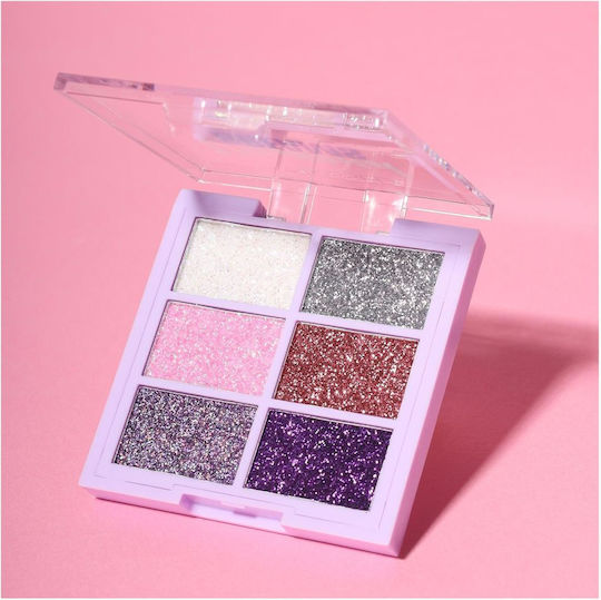 Sunkissed Glitter Eye Shadows Palette with Pressed Powder Eye Shadows 6.6g