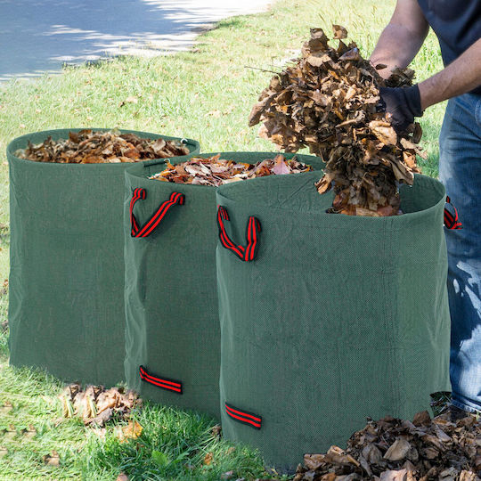 Outsunny Set of 3 Garden Waste Bags 272L with Handles Foldable Reusable Ø67x76 cm Green 84h-354v01gn