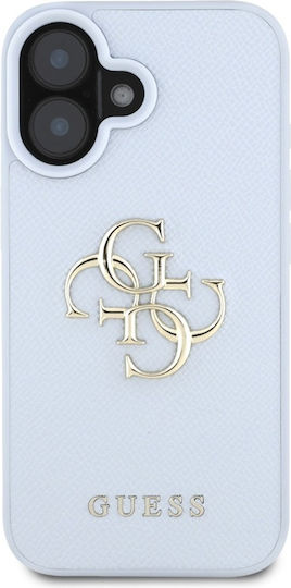 Guess Grained Big 4g Logo Small Classic Logo Case Iphone 16 Blue