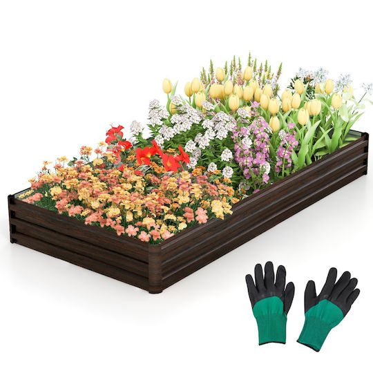Costway Material für Gartenboden aus Metall 240x120cm 1Stück