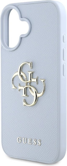 Guess Grained Big 4g Logo Small Classic Logo Case Iphone 16 Blue