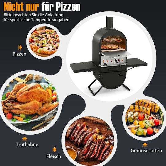 Costway Pizzaofen Holz Black
