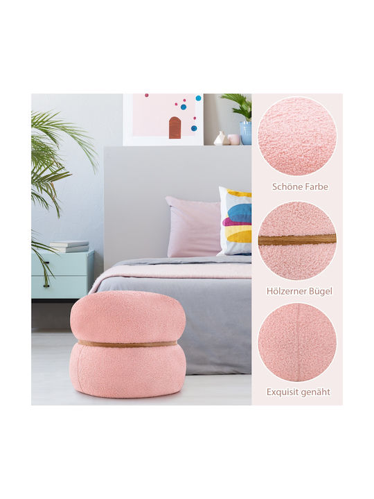 Stool For Living Room With Storage Space Upholstered with Fabric Pink 35x44x35cm