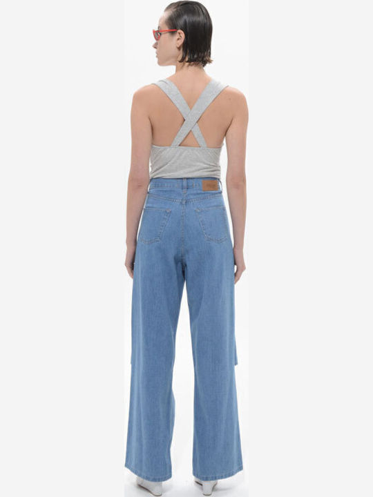 Ψηλόμεσο Γυναικείο Jean Παντελόνι Καμπάνα Mid Blue