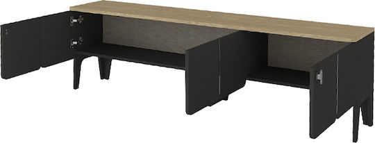 TV-Ständer Pedro Anthrazit - Rota Eiche M180xT35xH50.7cm