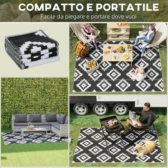 Outsunny Covor De exterior Rectangular Black and White