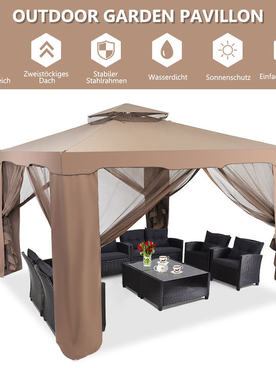 Costway Gazebo Grădină Maro x3m