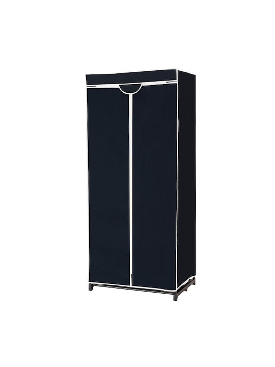 Costway Fabric Wardrobe with Zipper and Shelves in Black Color 75x50x170cm
