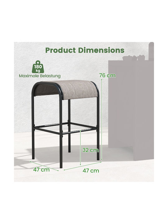 Scaun Bar Metalic Pentru Exterior Maro 47x47x76cm