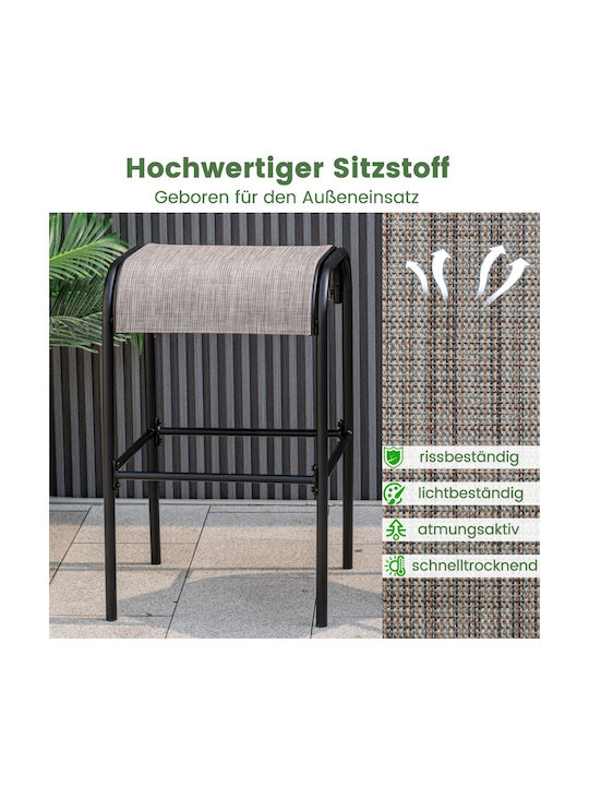 Scaun Bar Metalic Pentru Exterior Maro 47x47x76cm