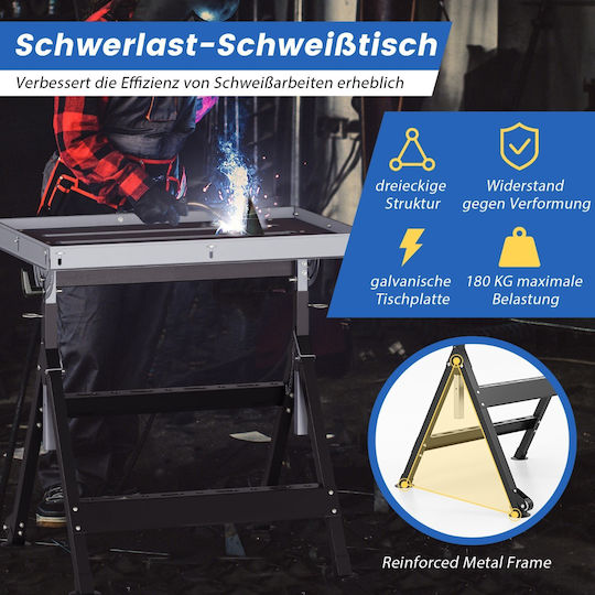 Costway Schweisstisch Belastbarkeit 180kg 1Stück TH10090BK