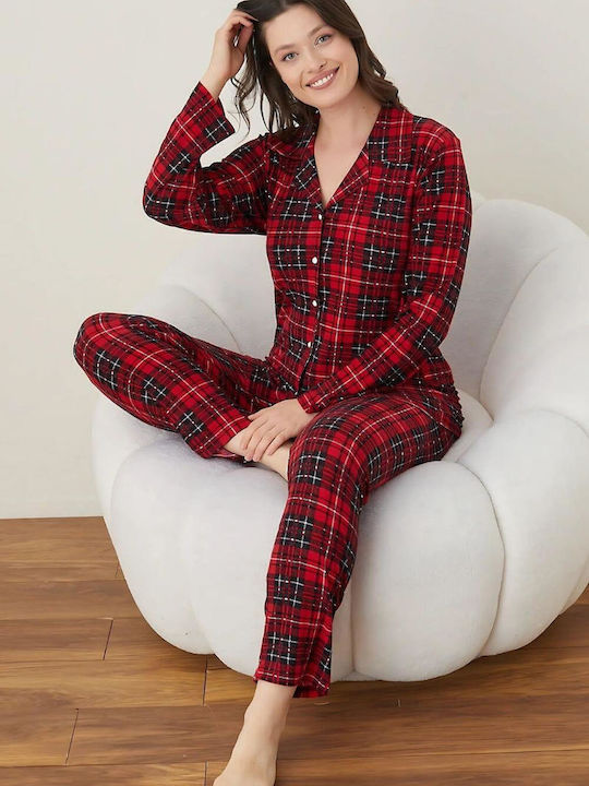 Boyraz Winter Damen Pyjama-Set Colorful